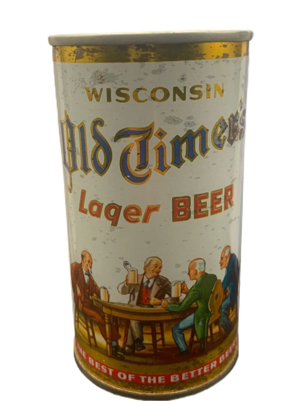 Vintage Beer Can Wisconsin Old Timer's Lager Beer Pull Tab Empty Steel Can